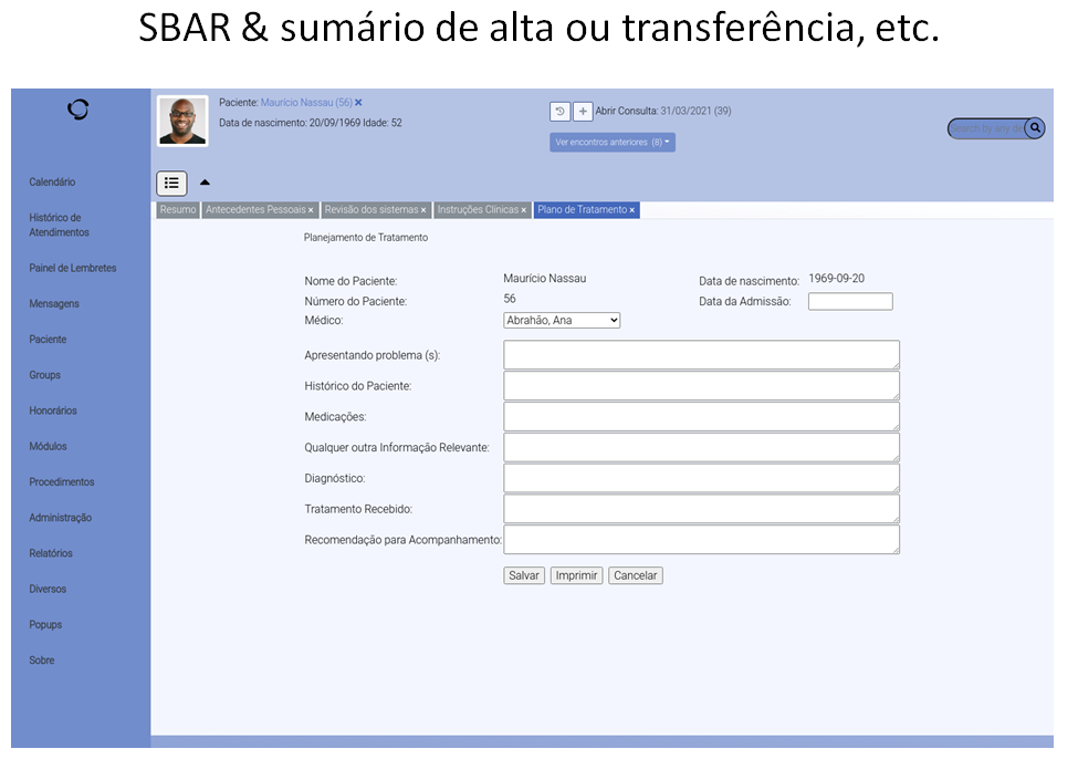 SBAR ou sumário de alta